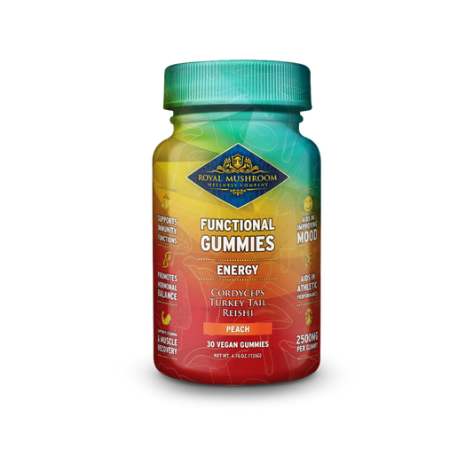 Energy Mushroom Mix Gummies Peach Flavor 30 ct