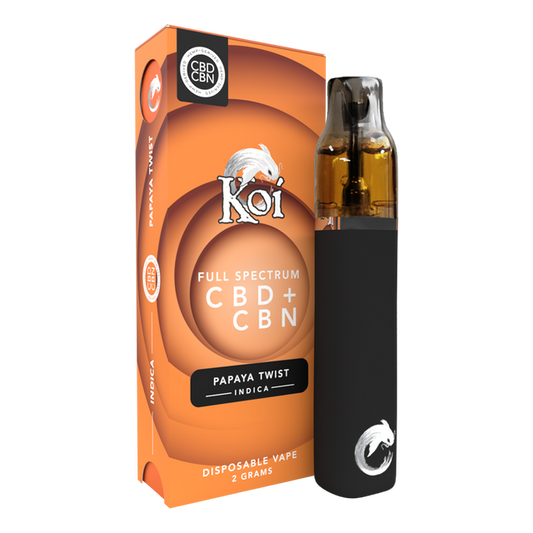 Koi - Full Spectrum CBD + CBN Disposable Vape Pen - Papaya Twist 2g Indica